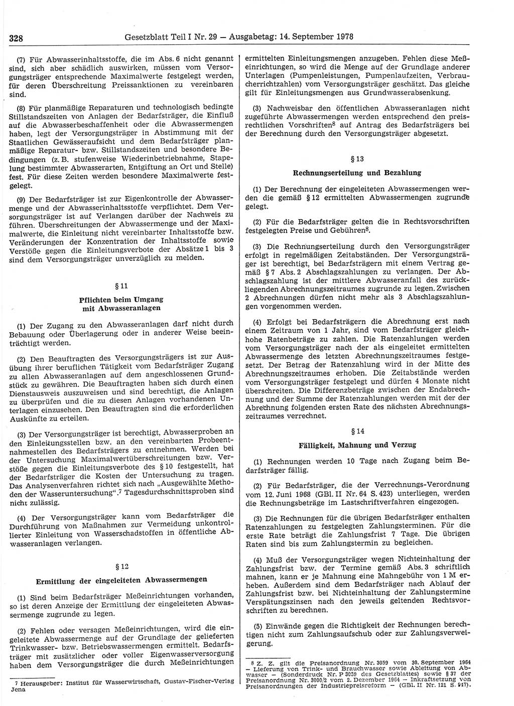 Gesetzblatt (GBl.) der Deutschen Demokratischen Republik (DDR) Teil Ⅰ 1978, Seite 328 (GBl. DDR Ⅰ 1978, S. 328)