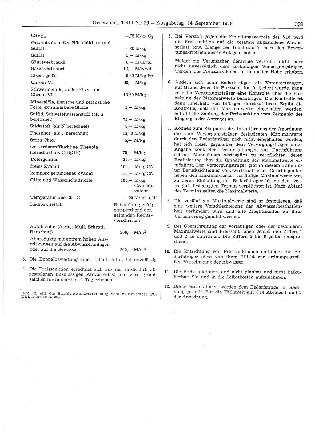 Gesetzblatt (GBl.) der Deutschen Demokratischen Republik (DDR) Teil Ⅰ 1978, Seite 331 (GBl. DDR Ⅰ 1978, S. 331)