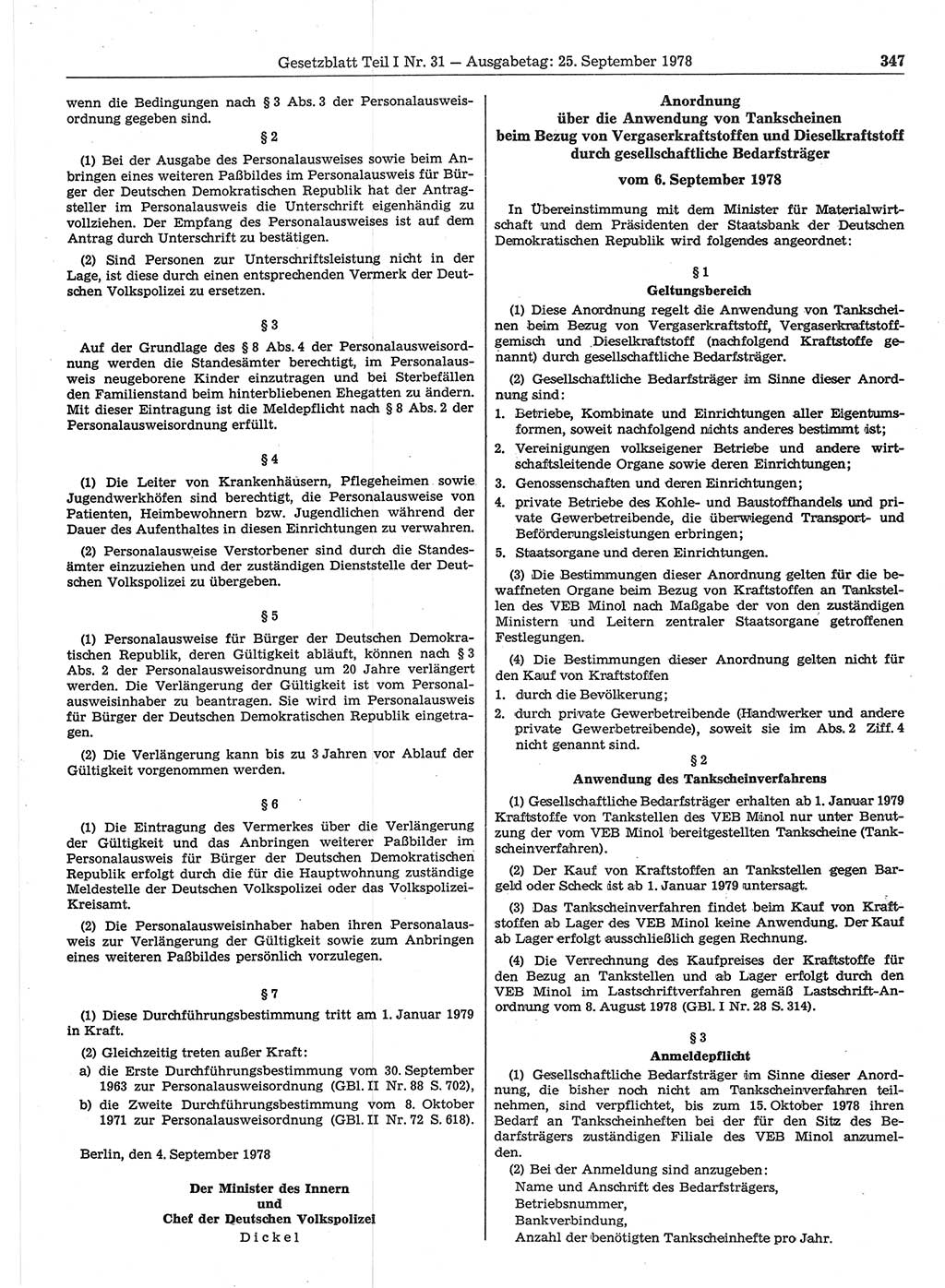 Gesetzblatt (GBl.) der Deutschen Demokratischen Republik (DDR) Teil Ⅰ 1978, Seite 347 (GBl. DDR Ⅰ 1978, S. 347)