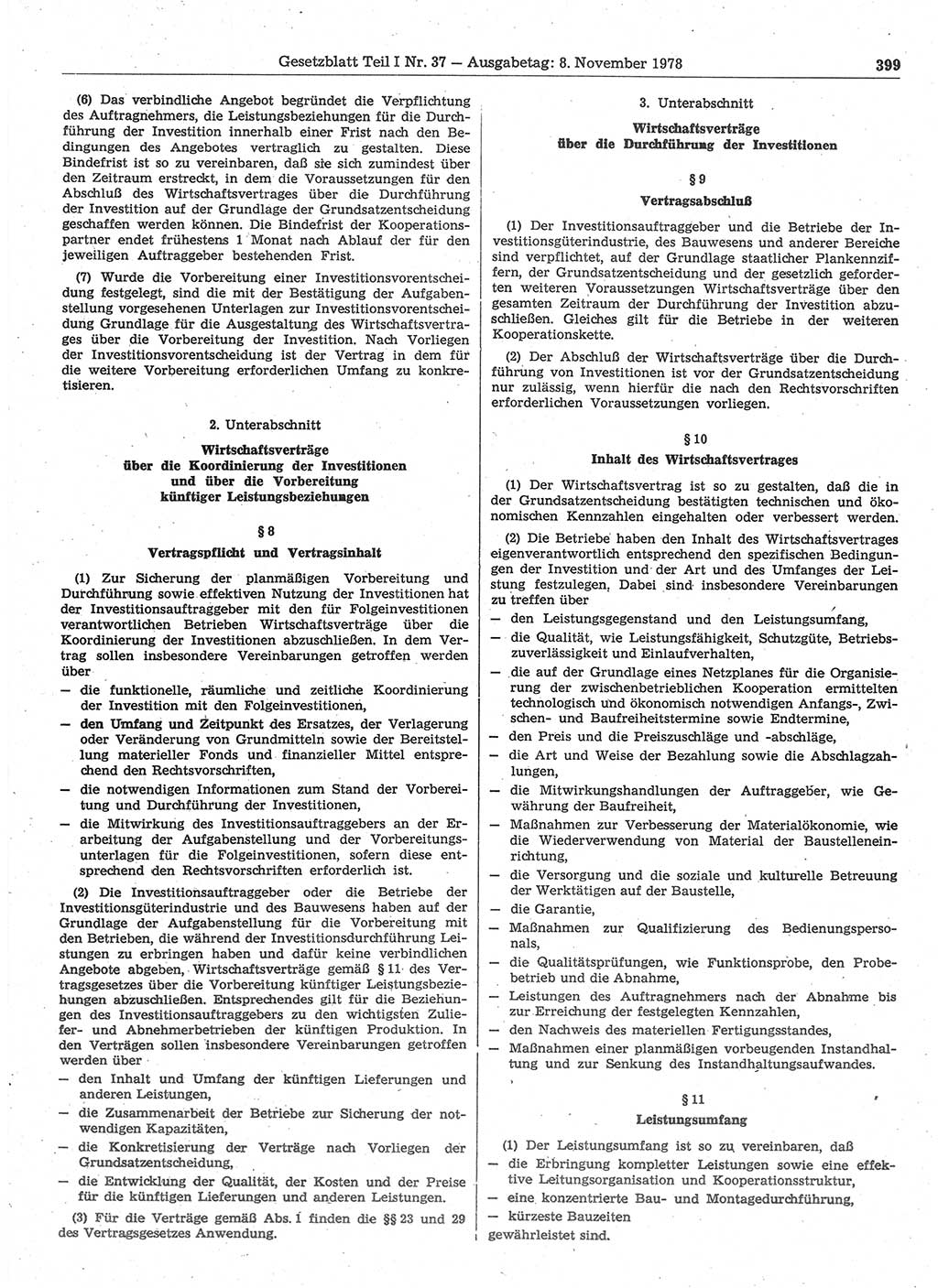 Gesetzblatt (GBl.) der Deutschen Demokratischen Republik (DDR) Teil Ⅰ 1978, Seite 399 (GBl. DDR Ⅰ 1978, S. 399)