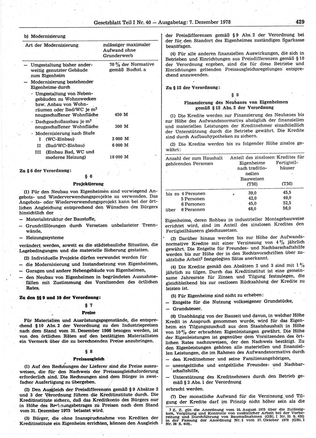 Gesetzblatt (GBl.) der Deutschen Demokratischen Republik (DDR) Teil Ⅰ 1978, Seite 429 (GBl. DDR Ⅰ 1978, S. 429)