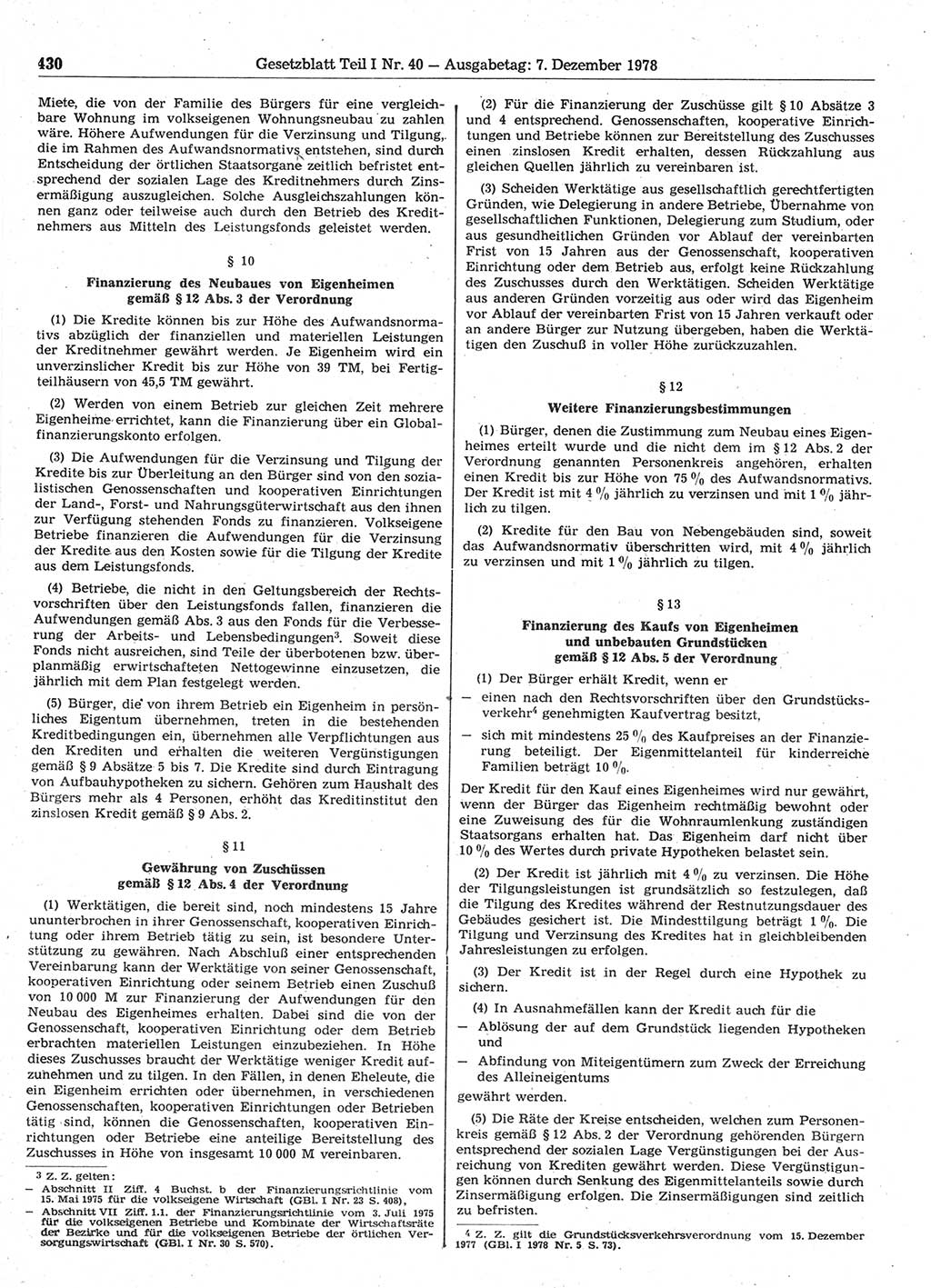 Gesetzblatt (GBl.) der Deutschen Demokratischen Republik (DDR) Teil Ⅰ 1978, Seite 430 (GBl. DDR Ⅰ 1978, S. 430)