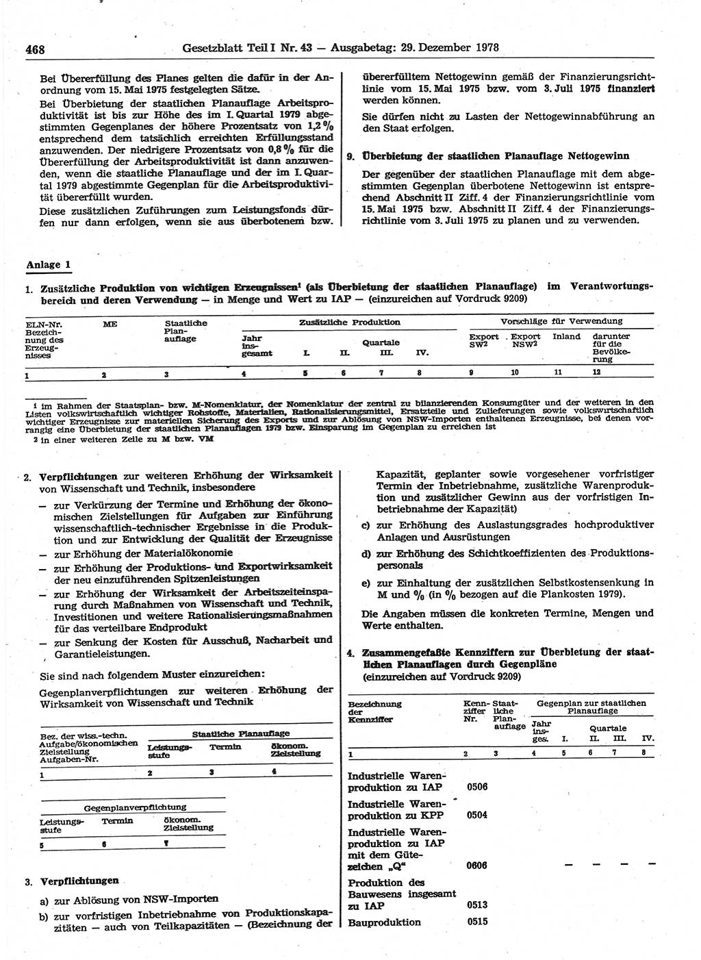 Gesetzblatt (GBl.) der Deutschen Demokratischen Republik (DDR) Teil Ⅰ 1978, Seite 468 (GBl. DDR Ⅰ 1978, S. 468)