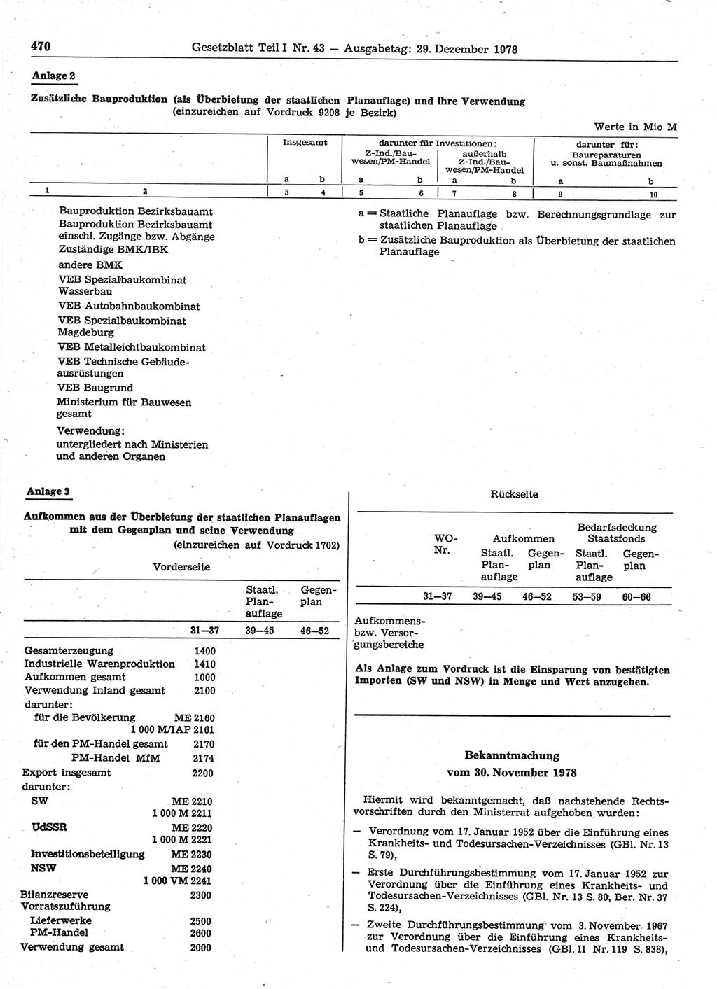 Gesetzblatt (GBl.) der Deutschen Demokratischen Republik (DDR) Teil Ⅰ 1978, Seite 470 (GBl. DDR Ⅰ 1978, S. 470)