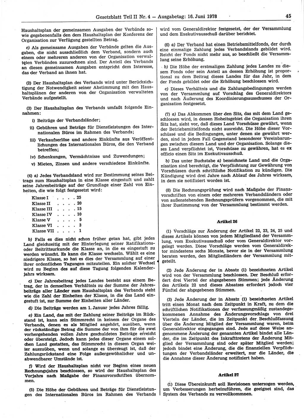 Gesetzblatt (GBl.) der Deutschen Demokratischen Republik (DDR) Teil ⅠⅠ 1978, Seite 45 (GBl. DDR ⅠⅠ 1978, S. 45)