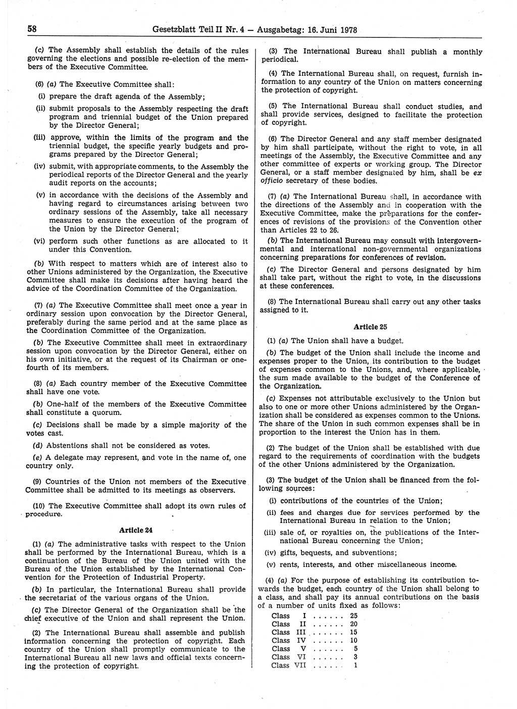 Gesetzblatt (GBl.) der Deutschen Demokratischen Republik (DDR) Teil ⅠⅠ 1978, Seite 58 (GBl. DDR ⅠⅠ 1978, S. 58)