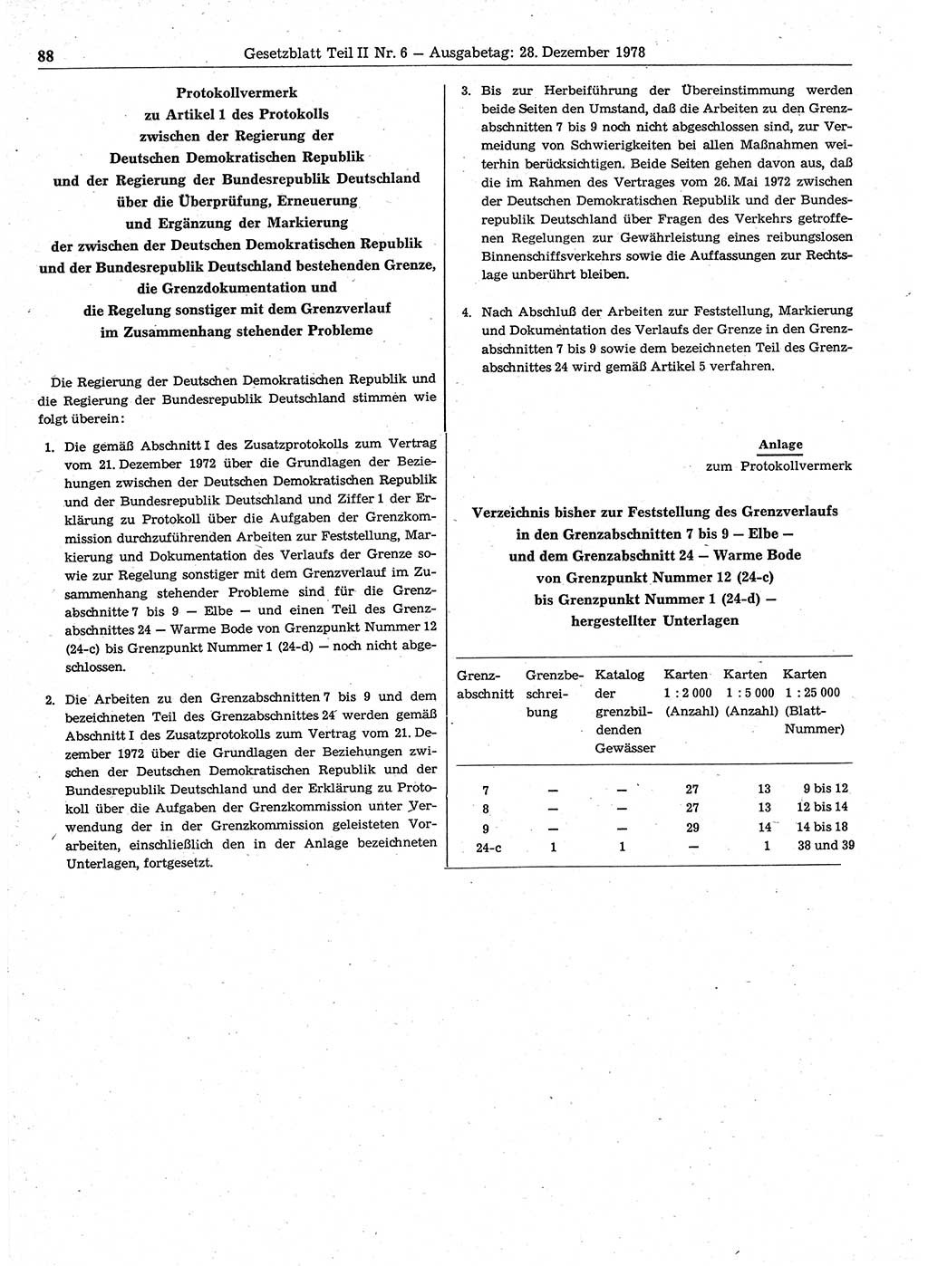 Gesetzblatt (GBl.) der Deutschen Demokratischen Republik (DDR) Teil ⅠⅠ 1978, Seite 88 (GBl. DDR ⅠⅠ 1978, S. 88)