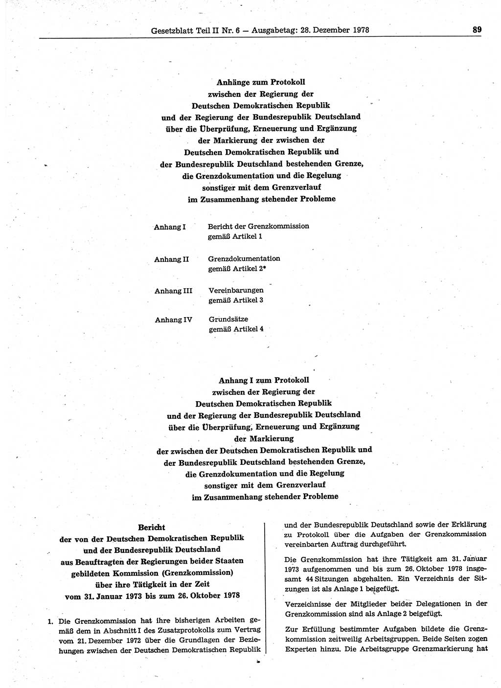 Gesetzblatt (GBl.) der Deutschen Demokratischen Republik (DDR) Teil ⅠⅠ 1978, Seite 89 (GBl. DDR ⅠⅠ 1978, S. 89)