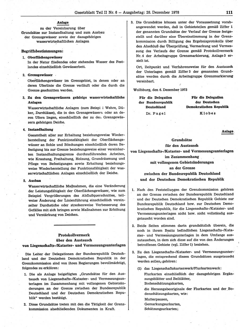 Gesetzblatt (GBl.) der Deutschen Demokratischen Republik (DDR) Teil ⅠⅠ 1978, Seite 111 (GBl. DDR ⅠⅠ 1978, S. 111)