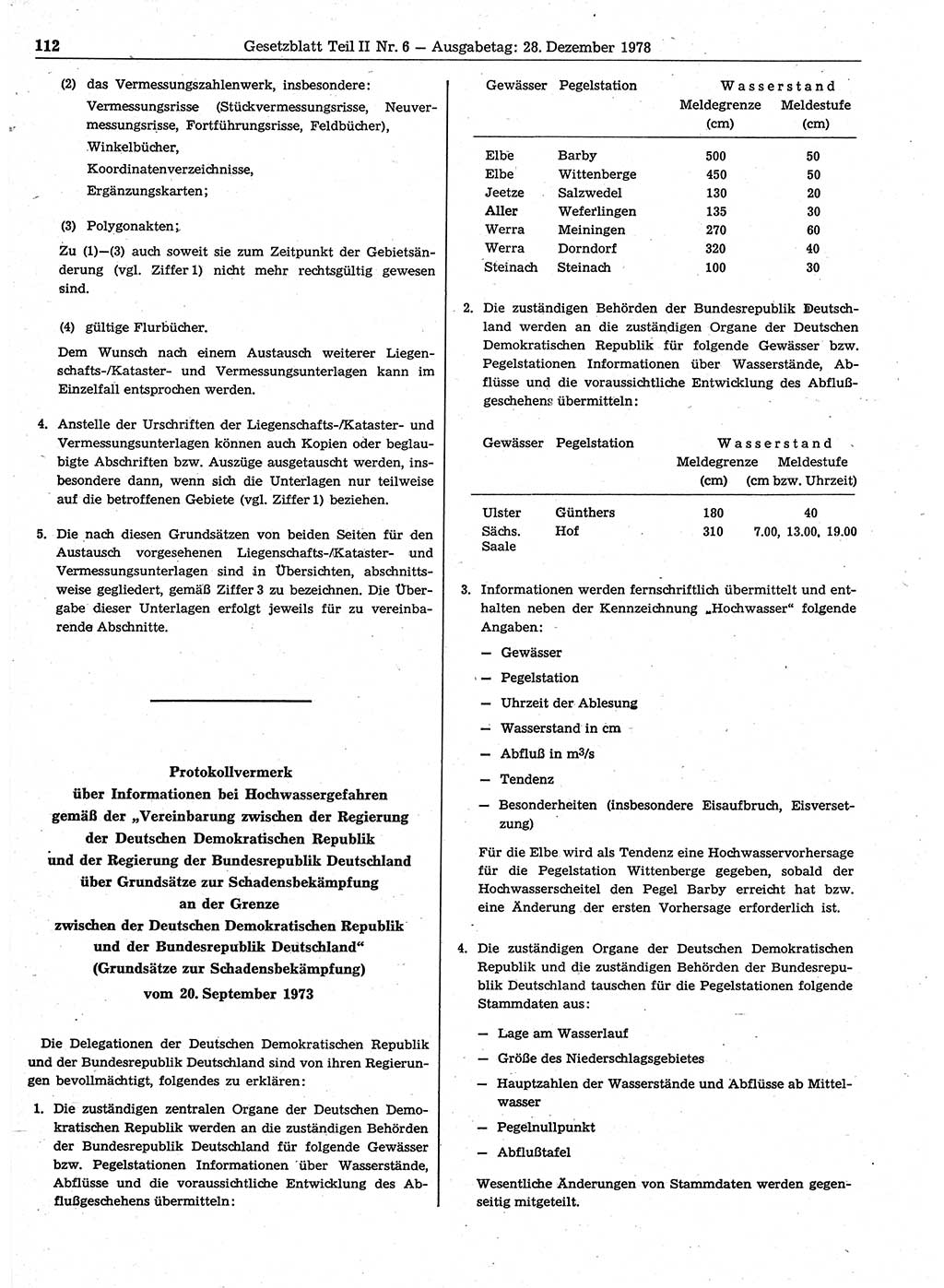 Gesetzblatt (GBl.) der Deutschen Demokratischen Republik (DDR) Teil ⅠⅠ 1978, Seite 112 (GBl. DDR ⅠⅠ 1978, S. 112)