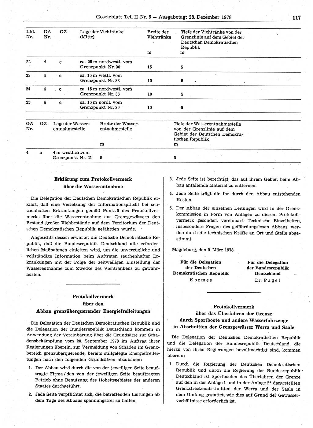 Gesetzblatt (GBl.) der Deutschen Demokratischen Republik (DDR) Teil ⅠⅠ 1978, Seite 117 (GBl. DDR ⅠⅠ 1978, S. 117)