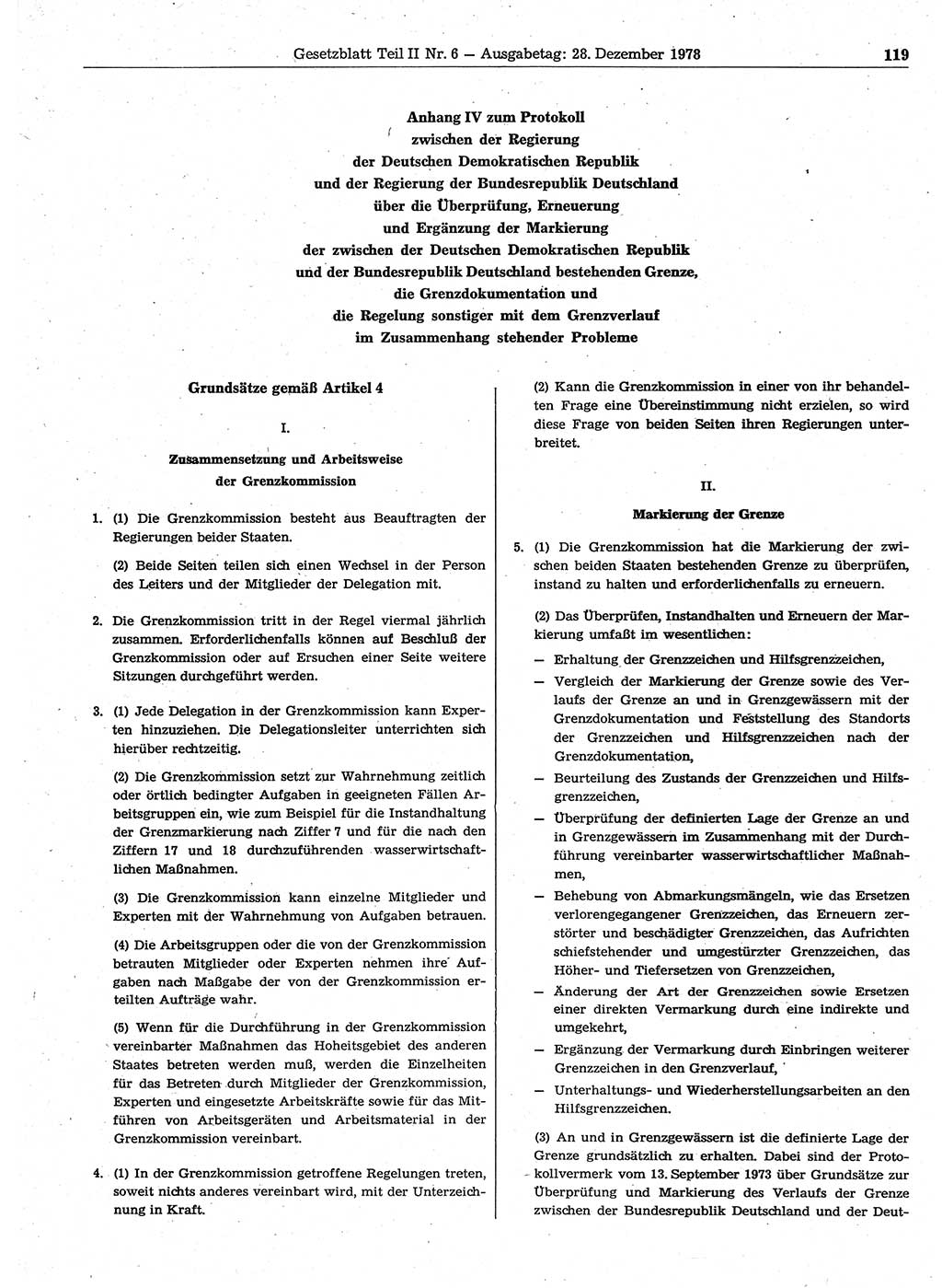 Gesetzblatt (GBl.) der Deutschen Demokratischen Republik (DDR) Teil ⅠⅠ 1978, Seite 119 (GBl. DDR ⅠⅠ 1978, S. 119)