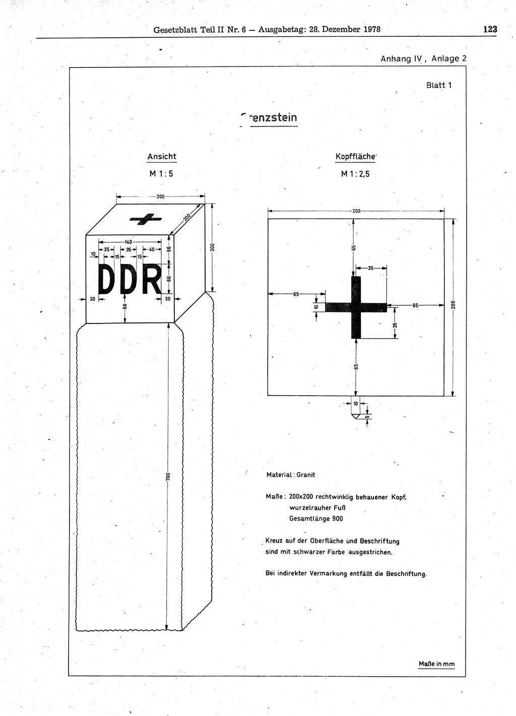 Gesetzblatt (GBl.) der Deutschen Demokratischen Republik (DDR) Teil ⅠⅠ 1978, Seite 123 (GBl. DDR ⅠⅠ 1978, S. 123)