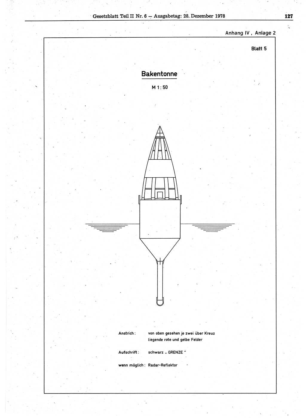 Gesetzblatt (GBl.) der Deutschen Demokratischen Republik (DDR) Teil ⅠⅠ 1978, Seite 127 (GBl. DDR ⅠⅠ 1978, S. 127)