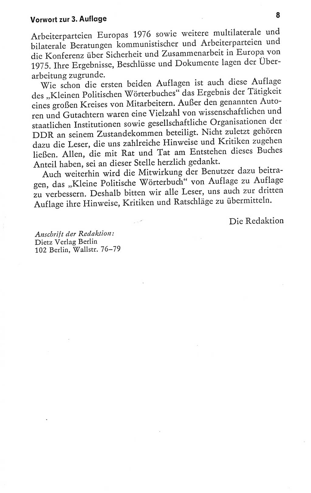 Kleines politisches Wörterbuch [Deutsche Demokratische Republik (DDR)] 1978, Seite 8 (Kl. pol. Wb. DDR 1978, S. 8)