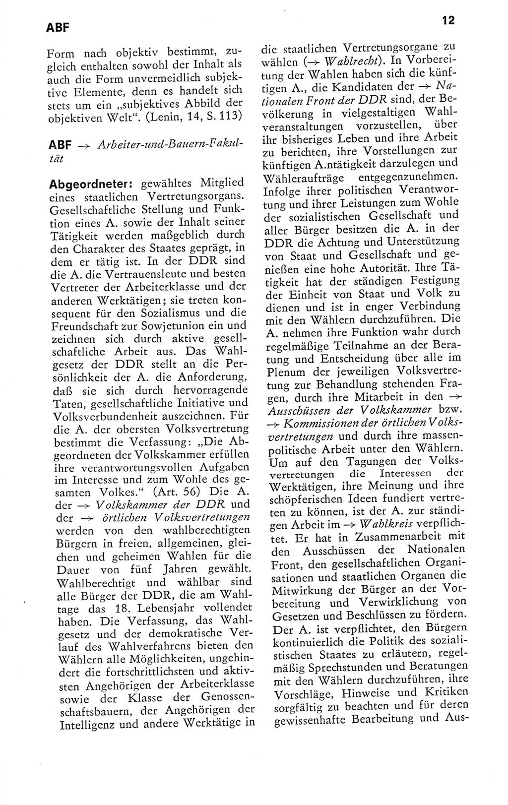 Kleines politisches Wörterbuch [Deutsche Demokratische Republik (DDR)] 1978, Seite 12 (Kl. pol. Wb. DDR 1978, S. 12)