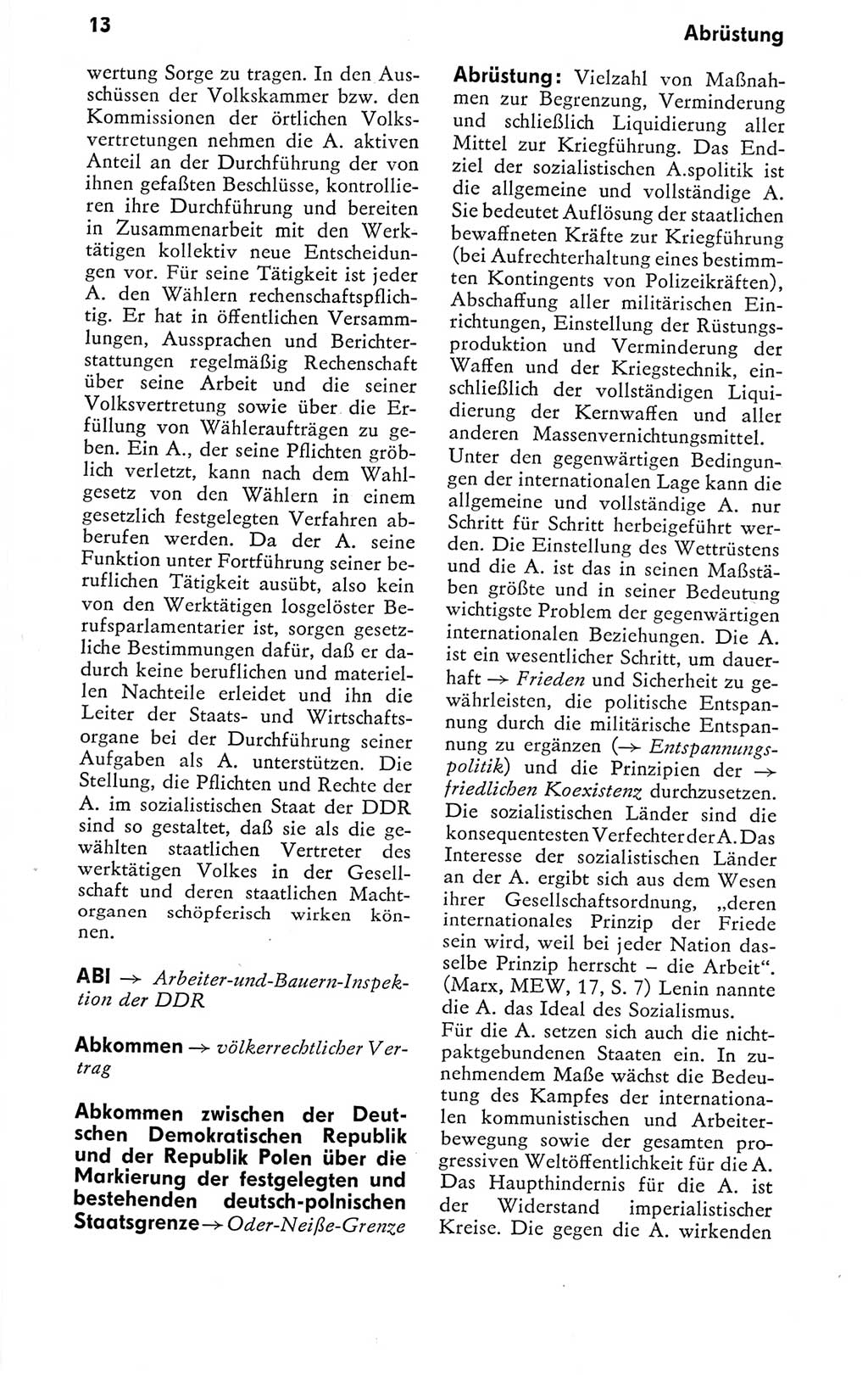 Kleines politisches Wörterbuch [Deutsche Demokratische Republik (DDR)] 1978, Seite 13 (Kl. pol. Wb. DDR 1978, S. 13)