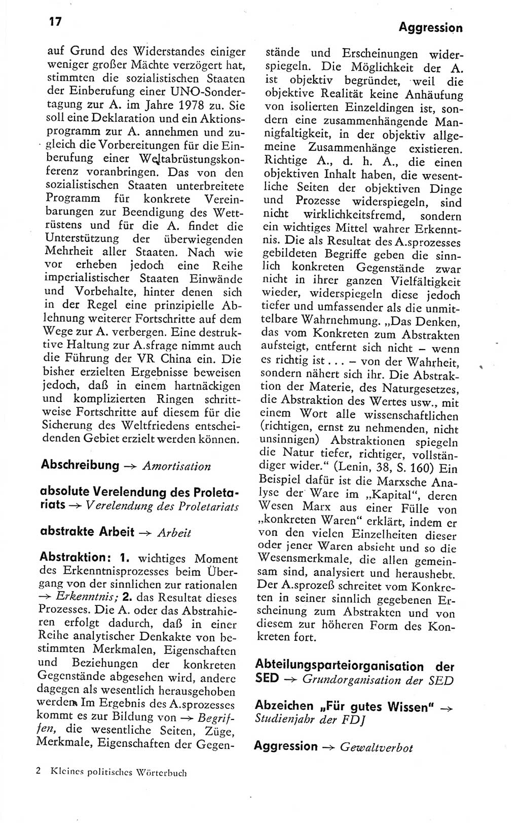 Kleines politisches Wörterbuch [Deutsche Demokratische Republik (DDR)] 1978, Seite 17 (Kl. pol. Wb. DDR 1978, S. 17)