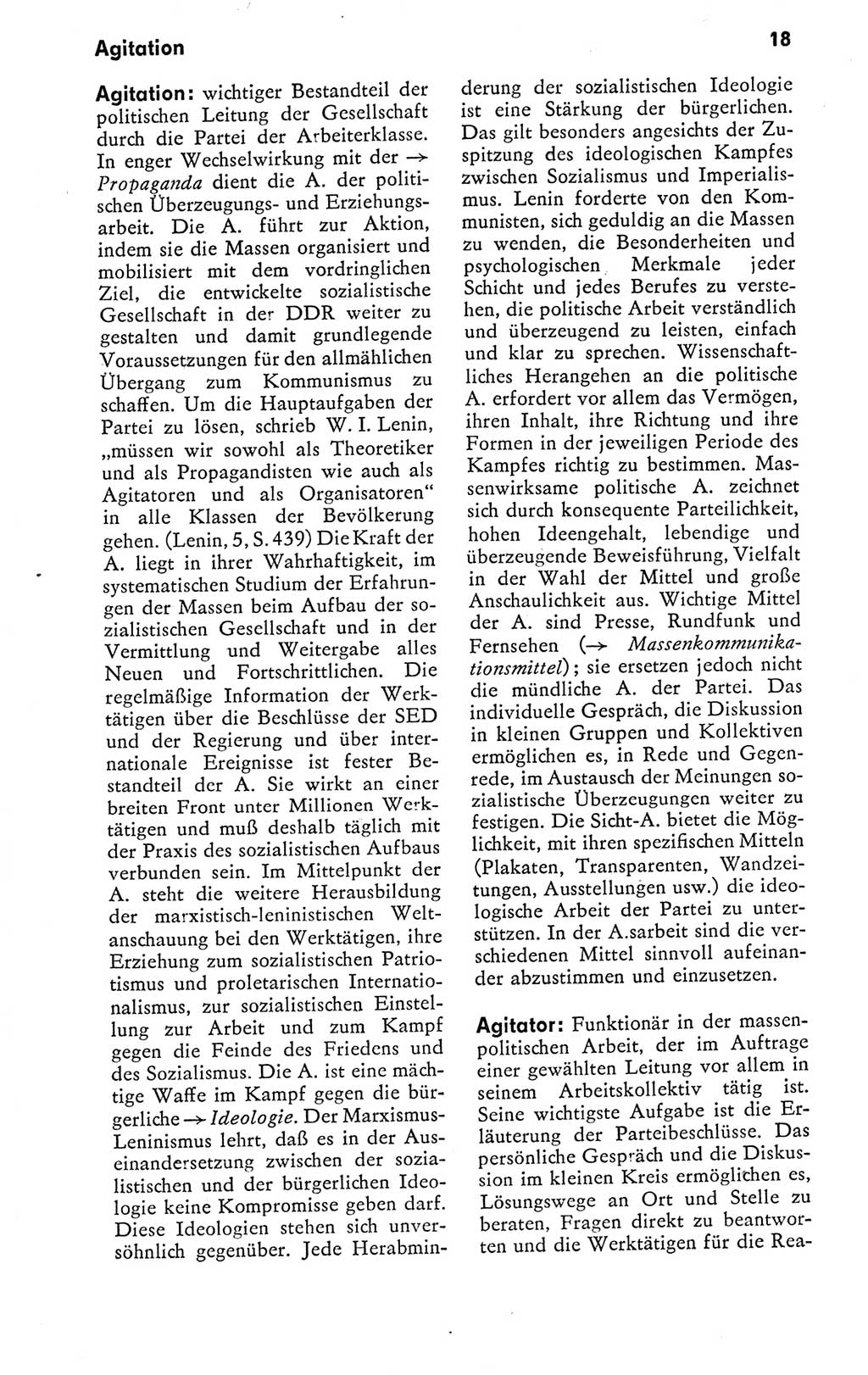Kleines politisches Wörterbuch [Deutsche Demokratische Republik (DDR)] 1978, Seite 18 (Kl. pol. Wb. DDR 1978, S. 18)