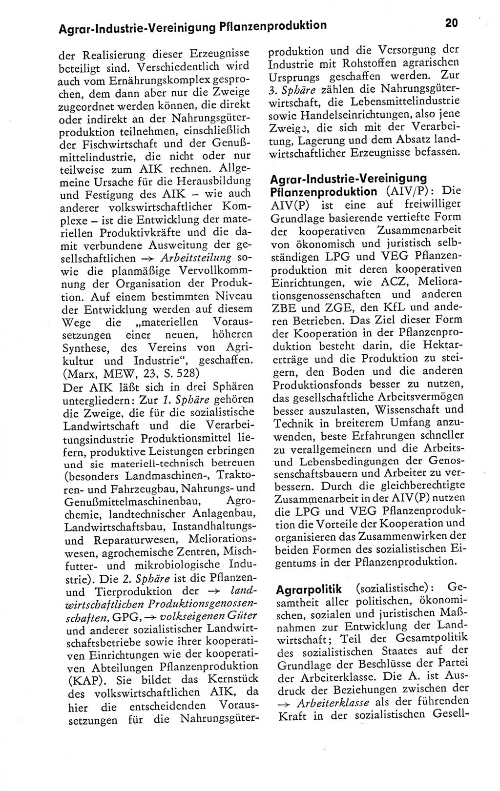 Kleines politisches Wörterbuch [Deutsche Demokratische Republik (DDR)] 1978, Seite 20 (Kl. pol. Wb. DDR 1978, S. 20)