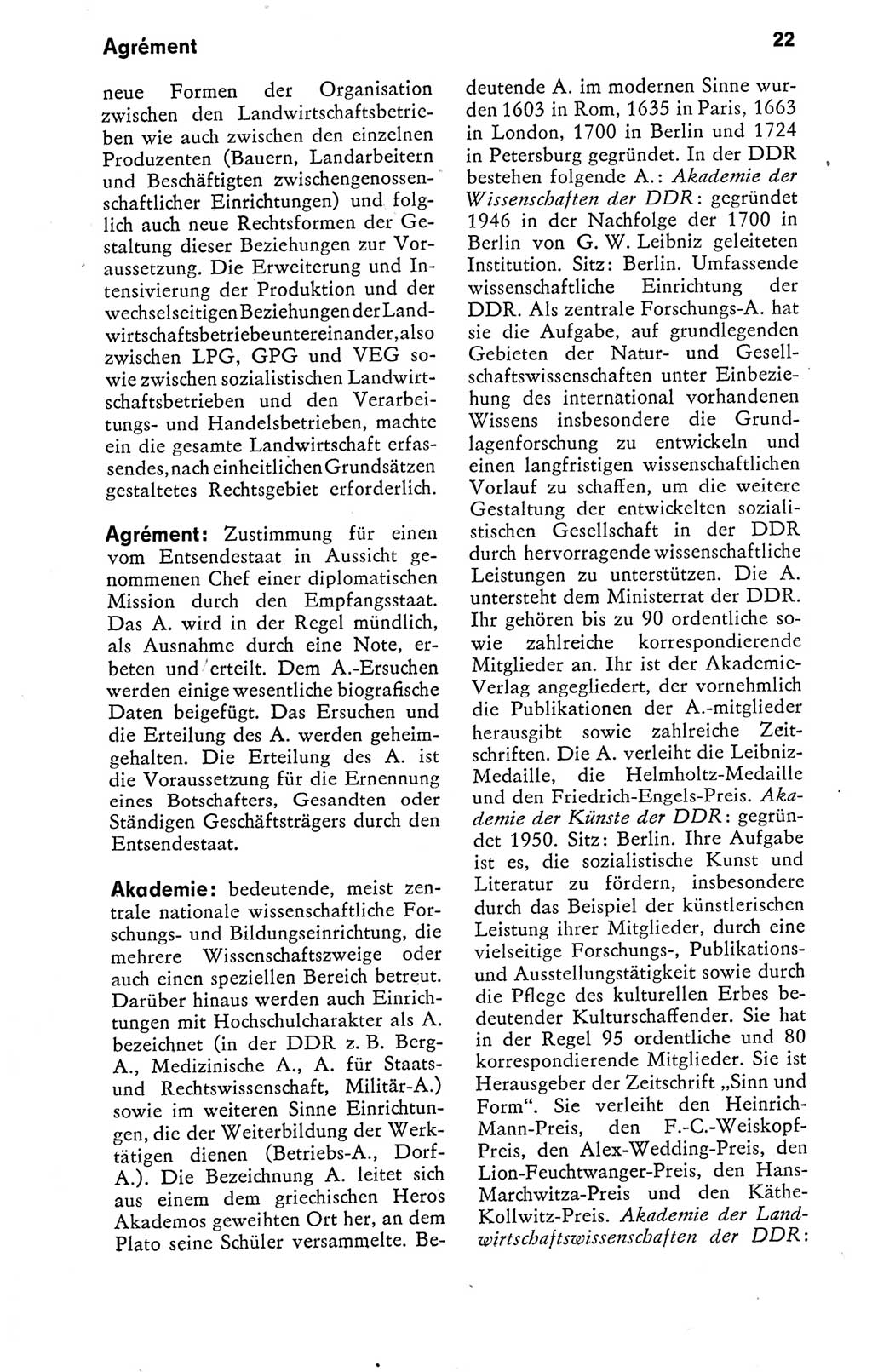 Kleines politisches Wörterbuch [Deutsche Demokratische Republik (DDR)] 1978, Seite 22 (Kl. pol. Wb. DDR 1978, S. 22)