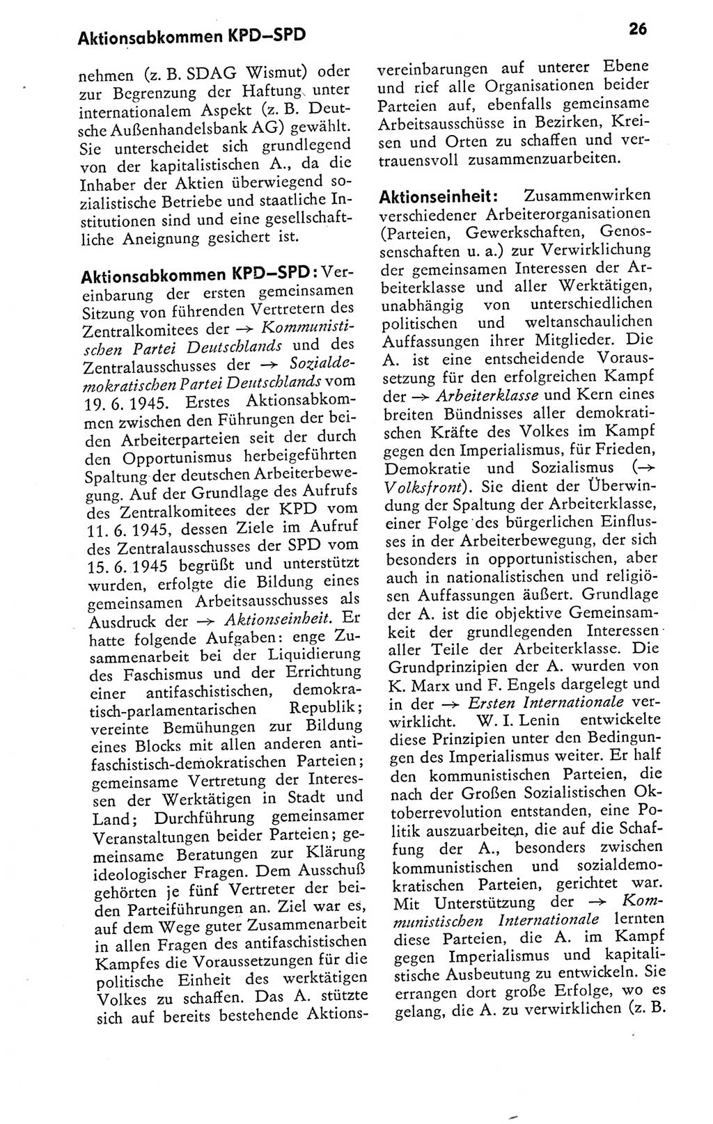 Kleines politisches Wörterbuch [Deutsche Demokratische Republik (DDR)] 1978, Seite 26 (Kl. pol. Wb. DDR 1978, S. 26)