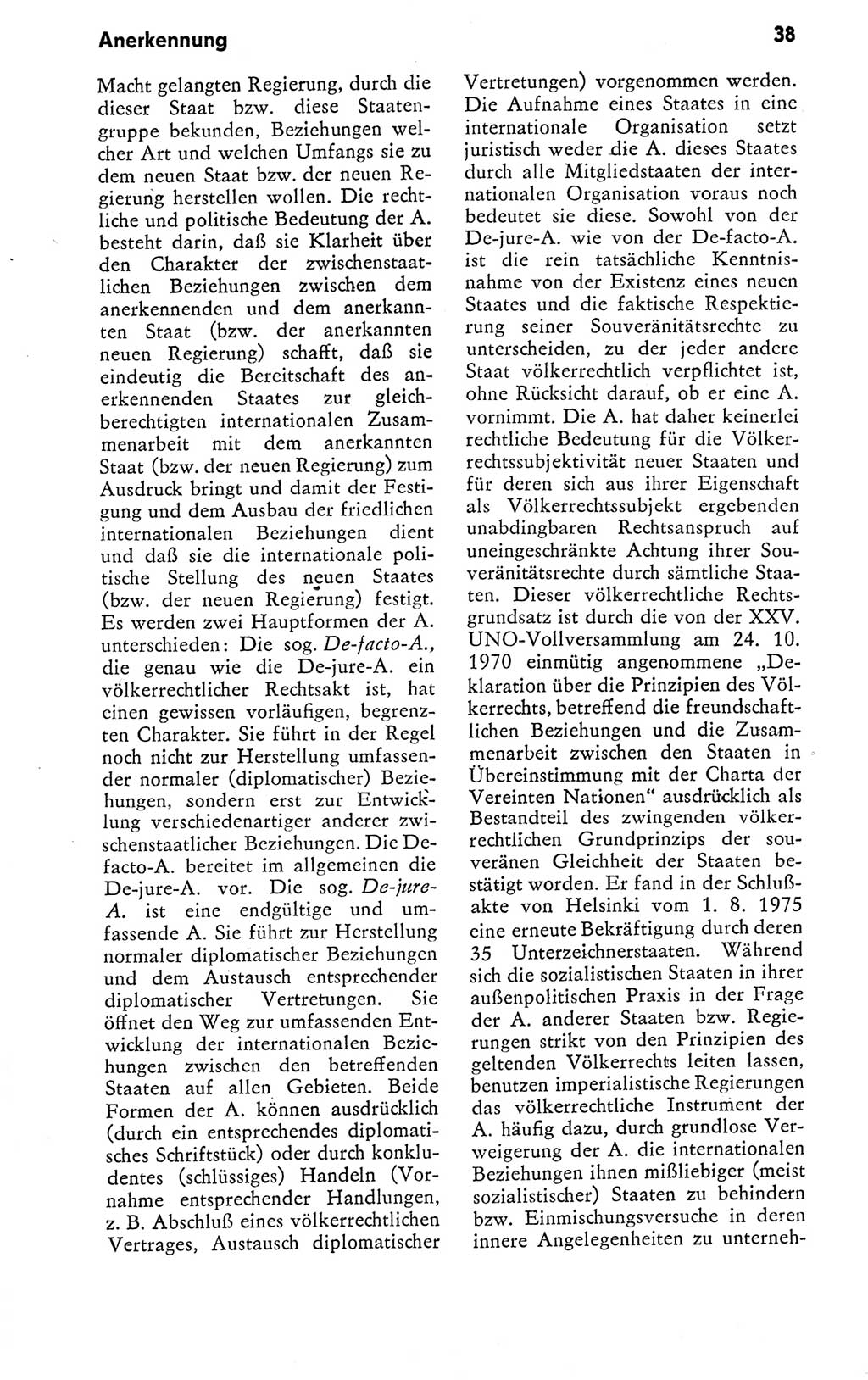 Kleines politisches Wörterbuch [Deutsche Demokratische Republik (DDR)] 1978, Seite 38 (Kl. pol. Wb. DDR 1978, S. 38)