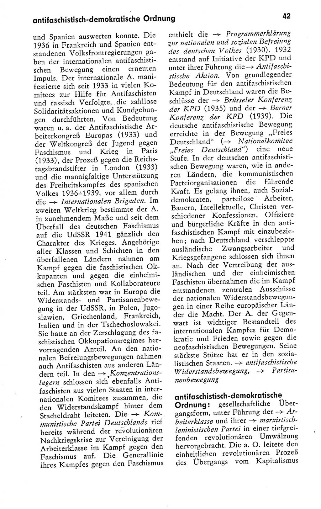 Kleines politisches Wörterbuch [Deutsche Demokratische Republik (DDR)] 1978, Seite 42 (Kl. pol. Wb. DDR 1978, S. 42)