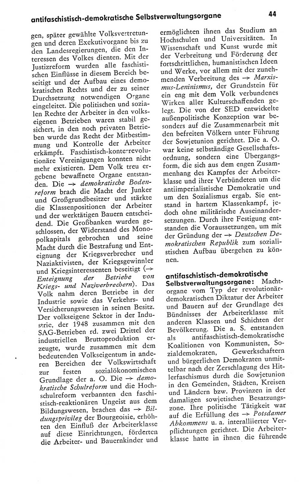 Kleines politisches Wörterbuch [Deutsche Demokratische Republik (DDR)] 1978, Seite 44 (Kl. pol. Wb. DDR 1978, S. 44)