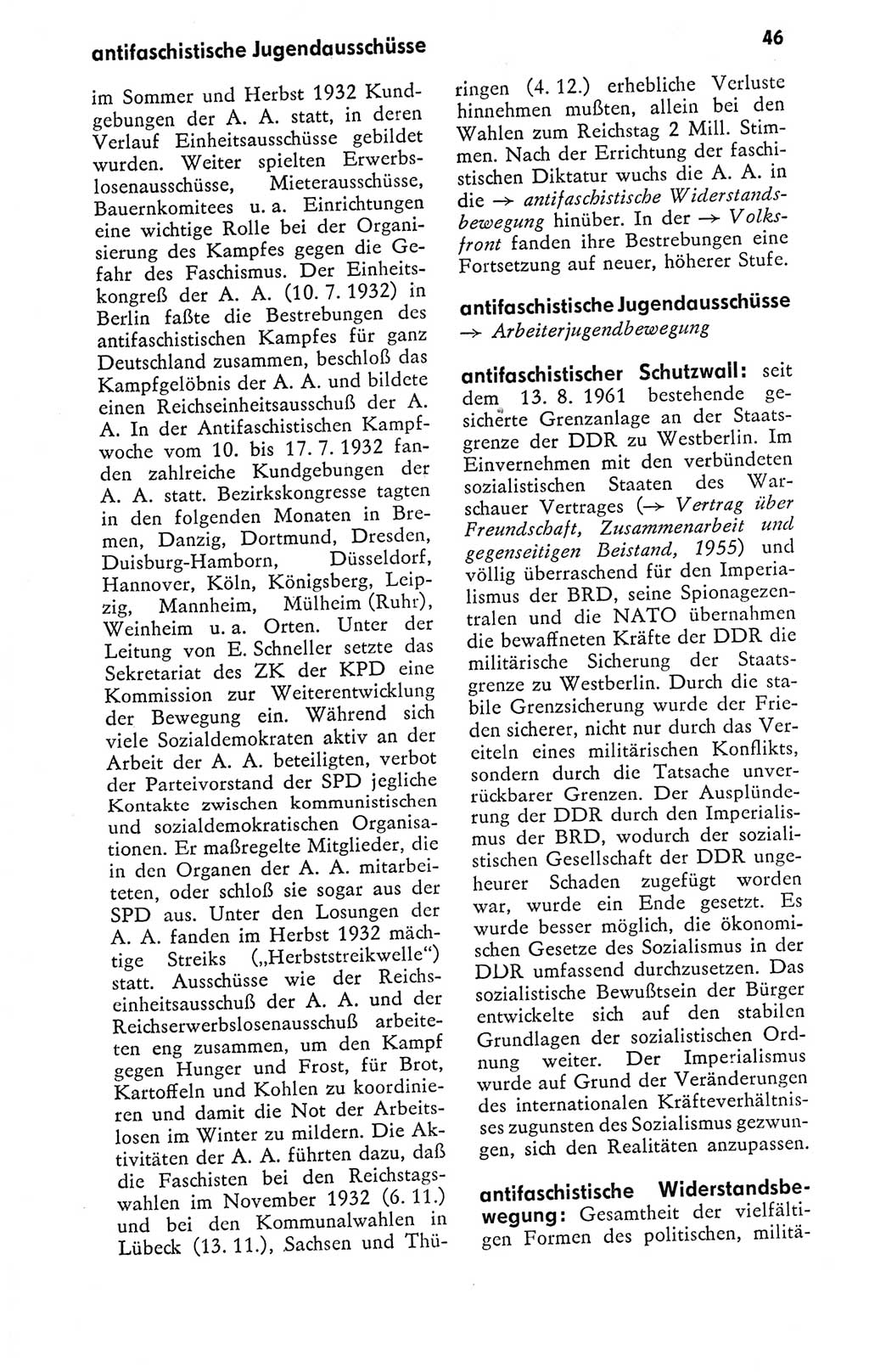 Kleines politisches Wörterbuch [Deutsche Demokratische Republik (DDR)] 1978, Seite 46 (Kl. pol. Wb. DDR 1978, S. 46)