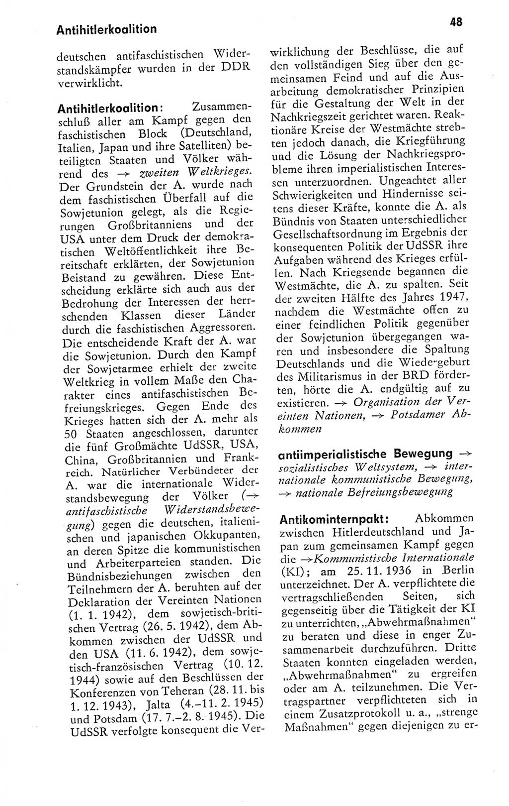 Kleines politisches Wörterbuch [Deutsche Demokratische Republik (DDR)] 1978, Seite 48 (Kl. pol. Wb. DDR 1978, S. 48)