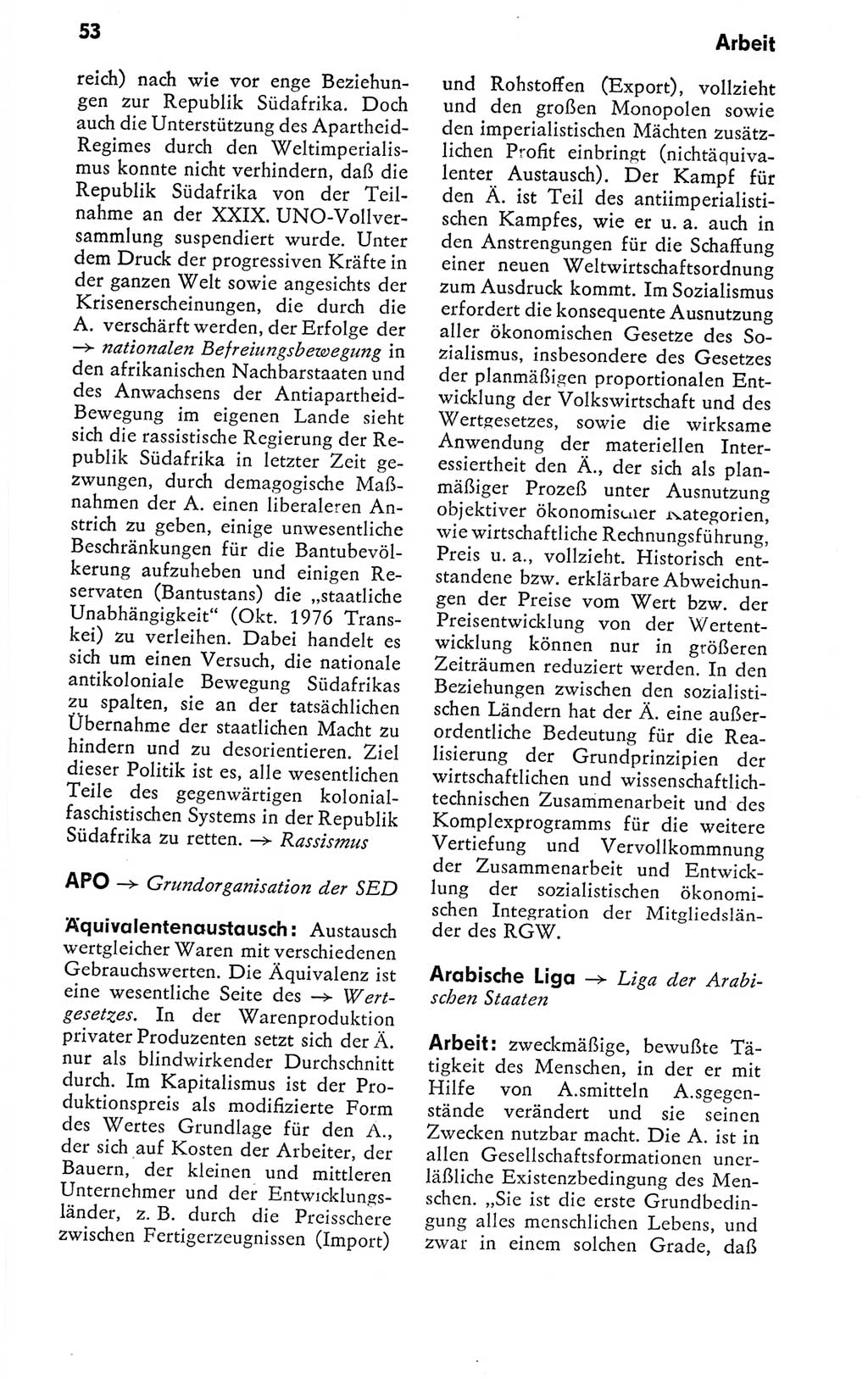 Kleines politisches Wörterbuch [Deutsche Demokratische Republik (DDR)] 1978, Seite 53 (Kl. pol. Wb. DDR 1978, S. 53)