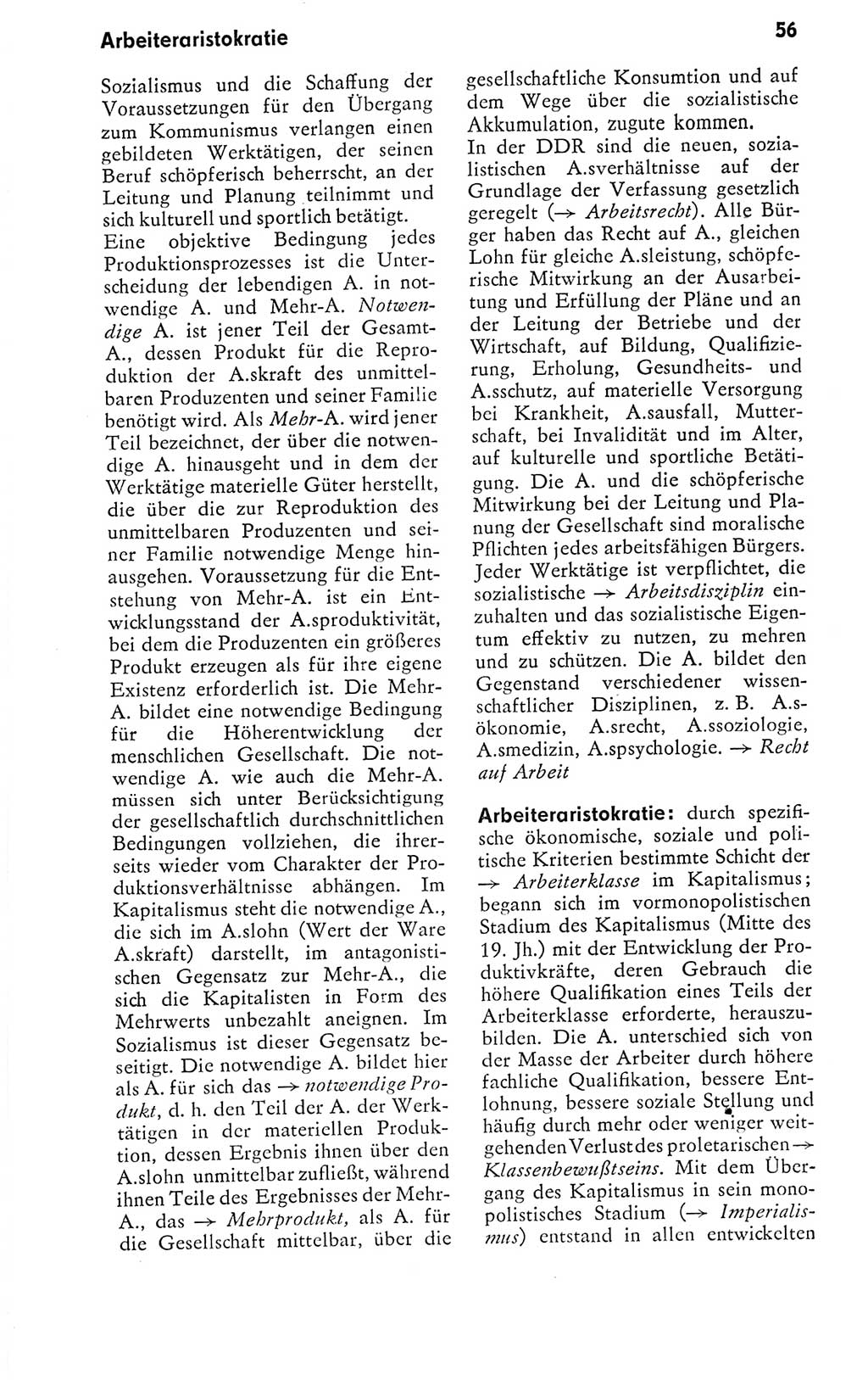 Kleines politisches Wörterbuch [Deutsche Demokratische Republik (DDR)] 1978, Seite 56 (Kl. pol. Wb. DDR 1978, S. 56)