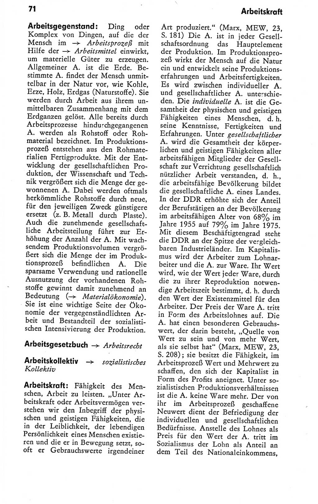 Kleines politisches Wörterbuch [Deutsche Demokratische Republik (DDR)] 1978, Seite 71 (Kl. pol. Wb. DDR 1978, S. 71)