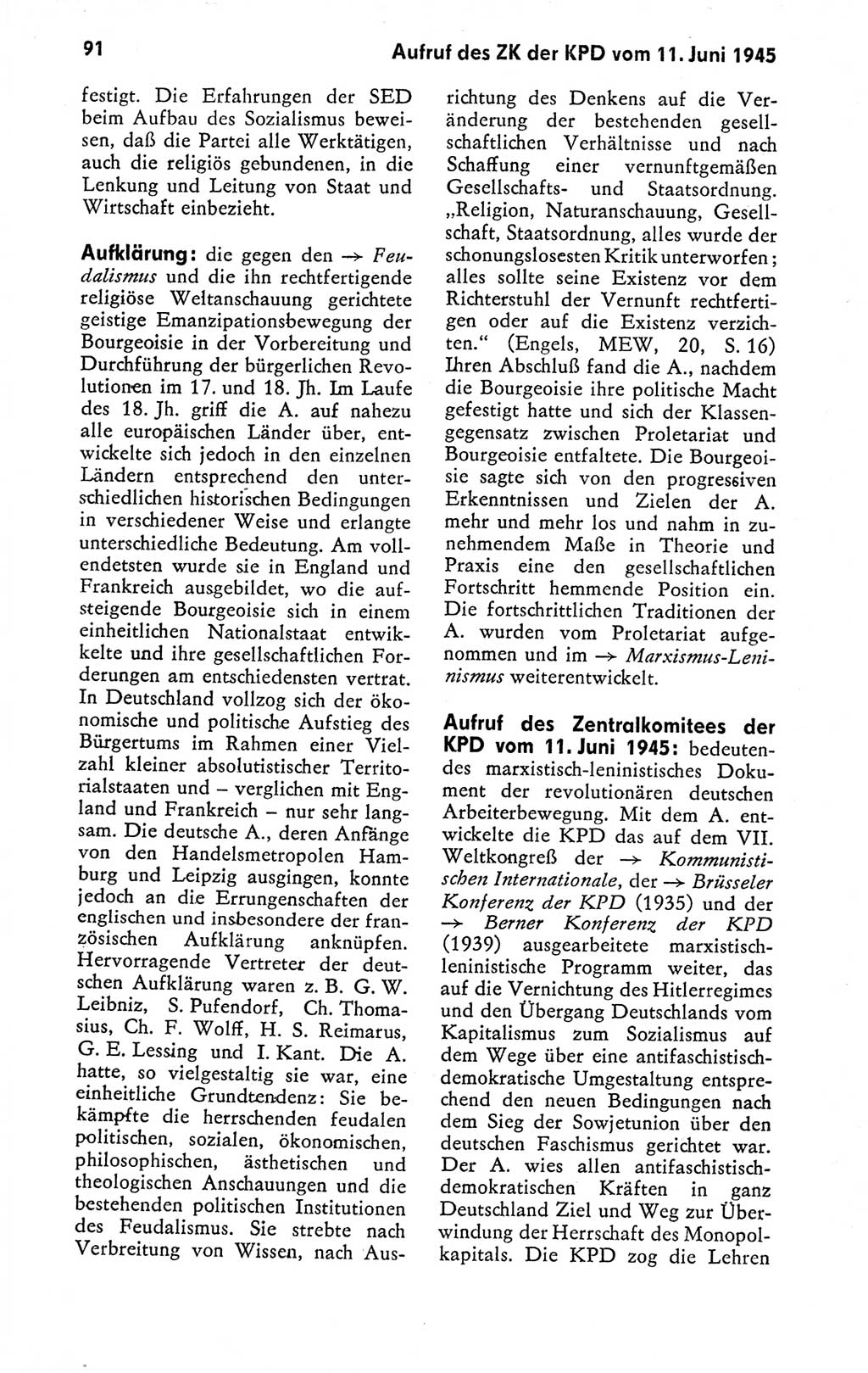 Kleines politisches Wörterbuch [Deutsche Demokratische Republik (DDR)] 1978, Seite 91 (Kl. pol. Wb. DDR 1978, S. 91)