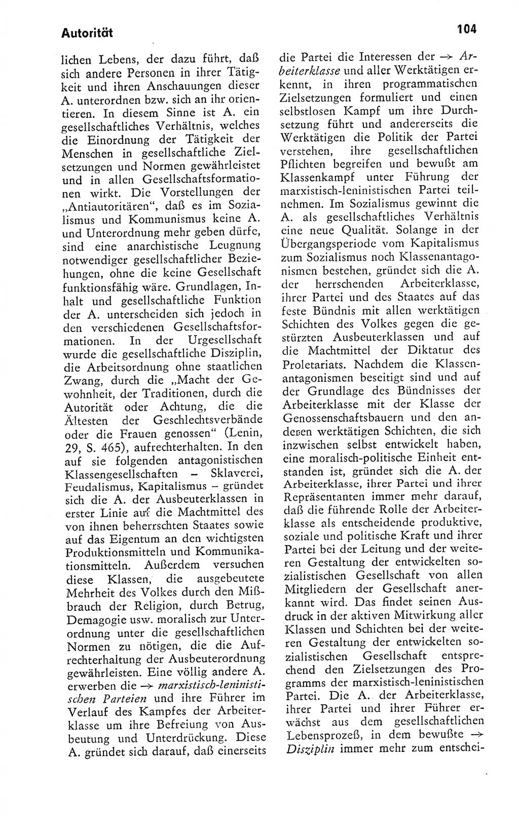 Kleines politisches Wörterbuch [Deutsche Demokratische Republik (DDR)] 1978, Seite 104 (Kl. pol. Wb. DDR 1978, S. 104)