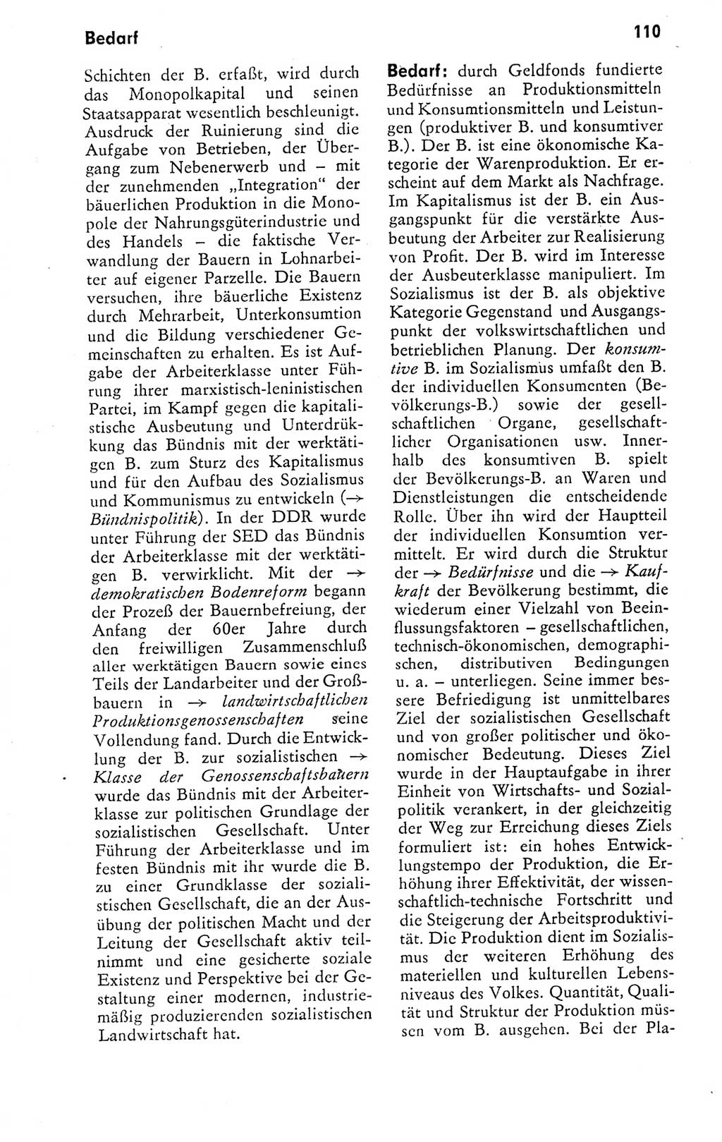 Kleines politisches Wörterbuch [Deutsche Demokratische Republik (DDR)] 1978, Seite 110 (Kl. pol. Wb. DDR 1978, S. 110)