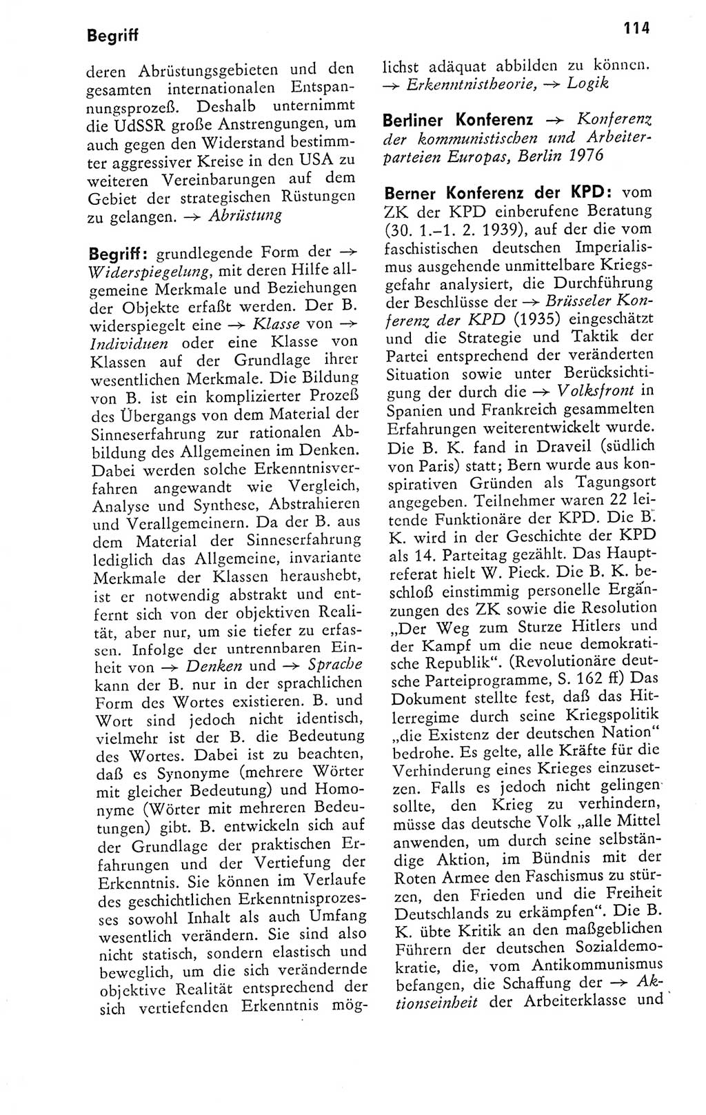 Kleines politisches Wörterbuch [Deutsche Demokratische Republik (DDR)] 1978, Seite 114 (Kl. pol. Wb. DDR 1978, S. 114)