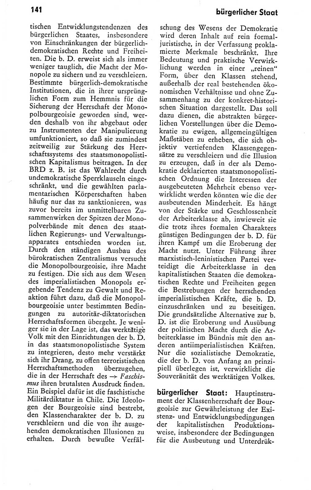 Kleines politisches Wörterbuch [Deutsche Demokratische Republik (DDR)] 1978, Seite 141 (Kl. pol. Wb. DDR 1978, S. 141)