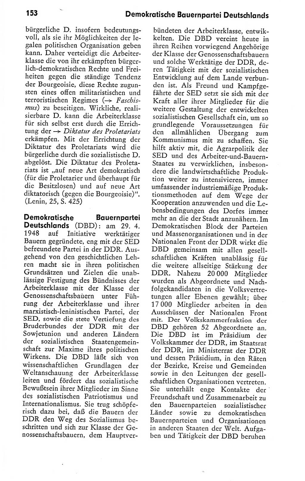 Kleines politisches Wörterbuch [Deutsche Demokratische Republik (DDR)] 1978, Seite 153 (Kl. pol. Wb. DDR 1978, S. 153)