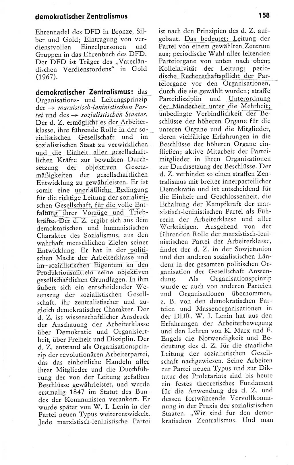 Kleines politisches Wörterbuch [Deutsche Demokratische Republik (DDR)] 1978, Seite 158 (Kl. pol. Wb. DDR 1978, S. 158)