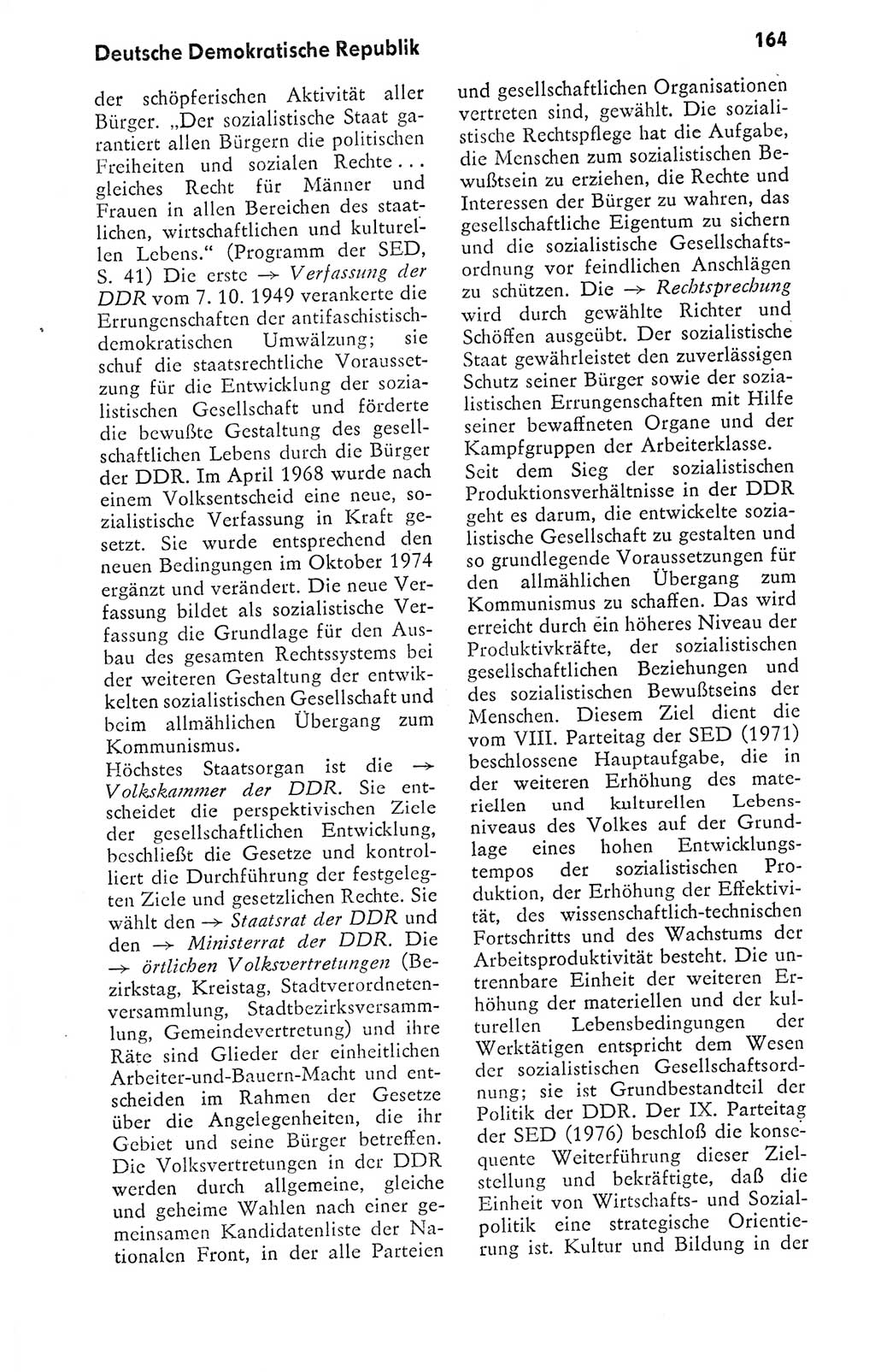 Kleines politisches Wörterbuch [Deutsche Demokratische Republik (DDR)] 1978, Seite 164 (Kl. pol. Wb. DDR 1978, S. 164)