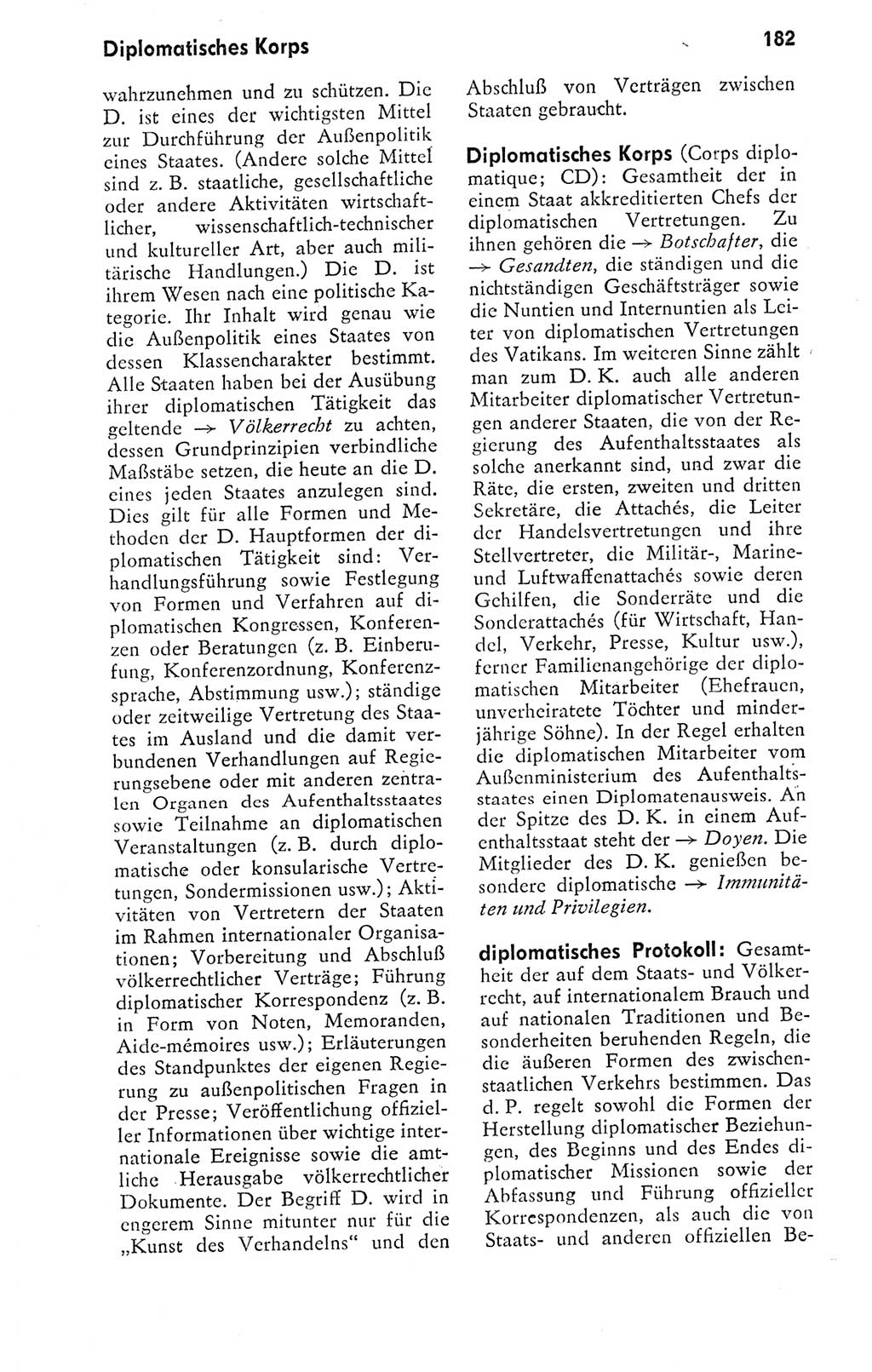 Kleines politisches Wörterbuch [Deutsche Demokratische Republik (DDR)] 1978, Seite 182 (Kl. pol. Wb. DDR 1978, S. 182)