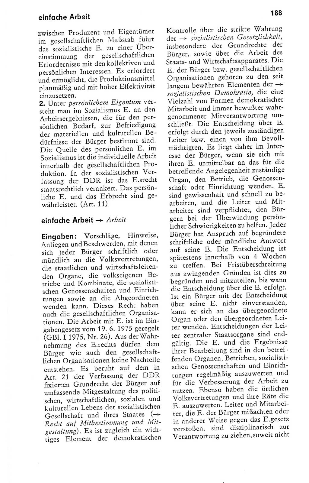 Kleines politisches Wörterbuch [Deutsche Demokratische Republik (DDR)] 1978, Seite 188 (Kl. pol. Wb. DDR 1978, S. 188)
