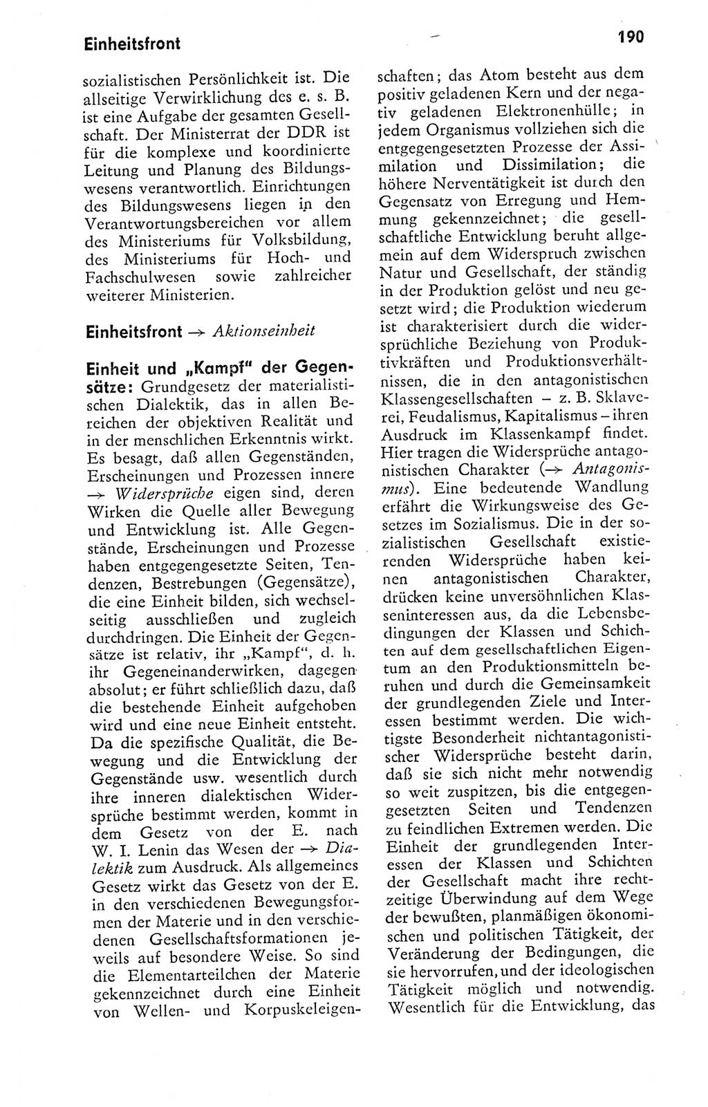 Kleines politisches Wörterbuch [Deutsche Demokratische Republik (DDR)] 1978, Seite 190 (Kl. pol. Wb. DDR 1978, S. 190)