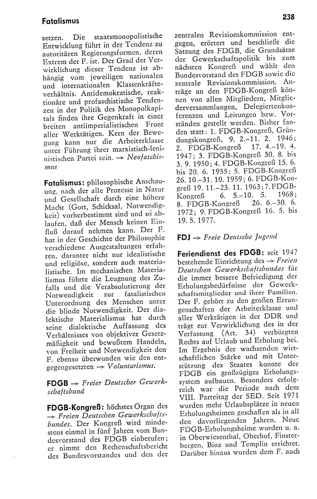 Kleines politisches Wörterbuch [Deutsche Demokratische Republik (DDR)] 1978, Seite 238 (Kl. pol. Wb. DDR 1978, S. 238)