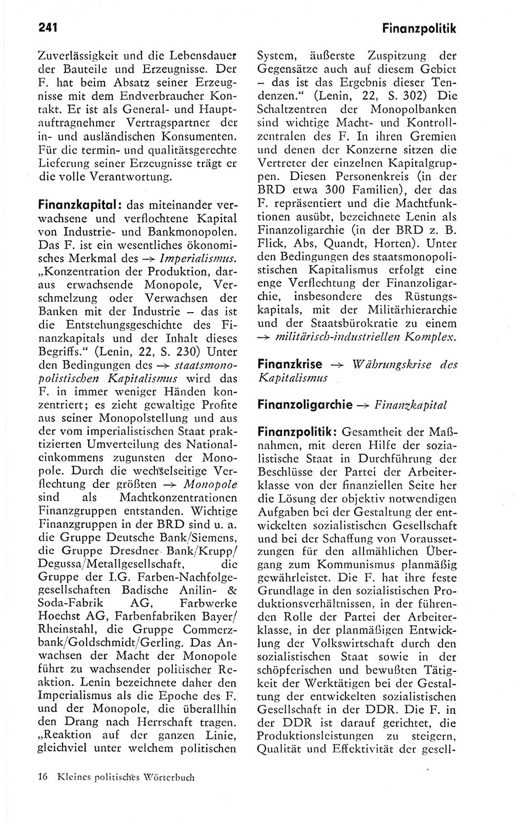 Kleines politisches Wörterbuch [Deutsche Demokratische Republik (DDR)] 1978, Seite 241 (Kl. pol. Wb. DDR 1978, S. 241)