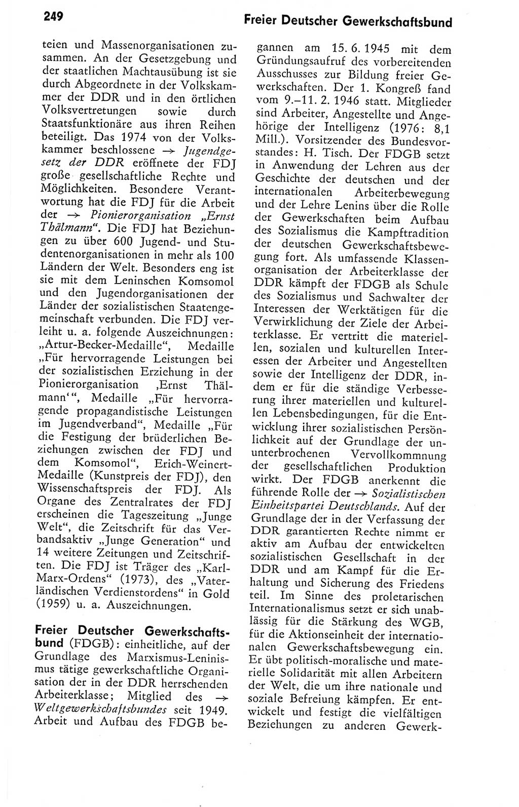 Kleines politisches Wörterbuch [Deutsche Demokratische Republik (DDR)] 1978, Seite 249 (Kl. pol. Wb. DDR 1978, S. 249)