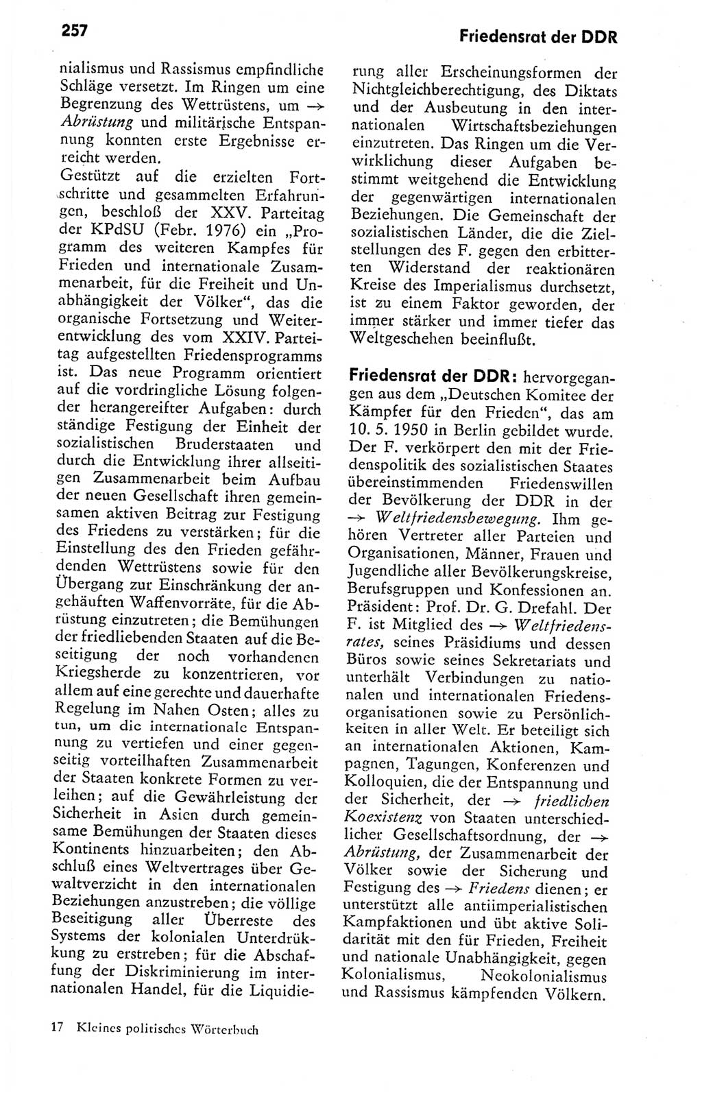 Kleines politisches Wörterbuch [Deutsche Demokratische Republik (DDR)] 1978, Seite 257 (Kl. pol. Wb. DDR 1978, S. 257)