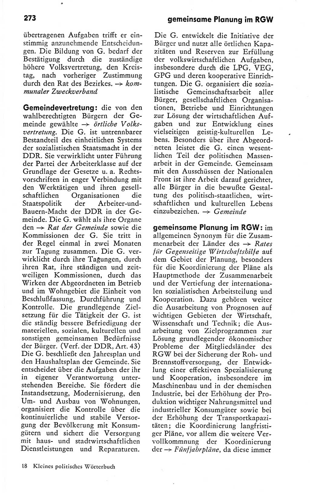 Kleines politisches Wörterbuch [Deutsche Demokratische Republik (DDR)] 1978, Seite 273 (Kl. pol. Wb. DDR 1978, S. 273)